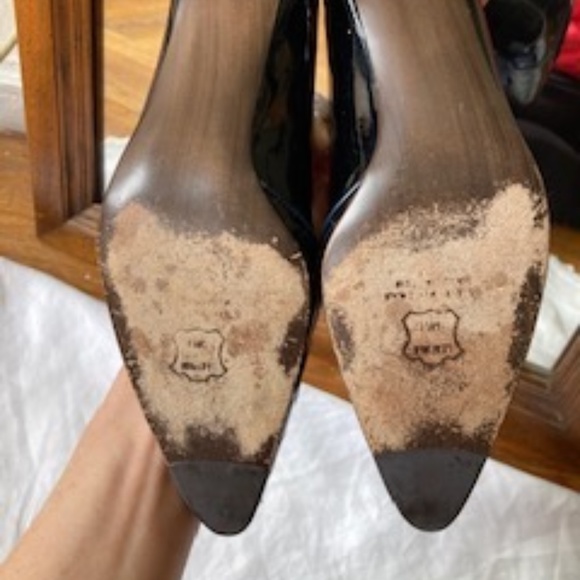 Stuart Weitzman 2 1/2" Kitten Heel black Patent Leather Size 9 1/2 " N - Picture 8 of 12